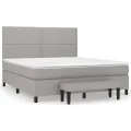 cadre de lit avec matelas Gris clair 160x200cm Tissu