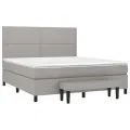 cadre de lit avec matelas Gris clair 160x200cm Tissu