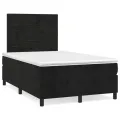 cadre de lit avec matelas Noir 120x200 cm Velours