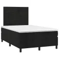 cadre de lit avec matelas Noir 120x200 cm Velours