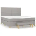 cadre de lit avec matelas Gris clair 160x200cm Tissu