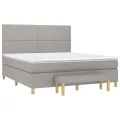 cadre de lit avec matelas Gris clair 160x200cm Tissu