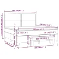 cadre de lit avec matelas Gris clair 160x200cm Tissu