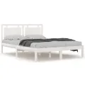 Cadre de lit Blanc Bois massif 135x190 cm Double