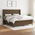 cadre de lit avec matelas Marron foncé 180x200 cm