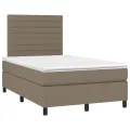 cadre de lit avec matelas Taupe 120x200 cm Tissu