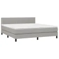 cadre de lit matelas LED Gris clair 160x200 cm Tissu
