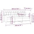 Canapé 3 places avec oreillers décoratifs crème 180 cm tissu