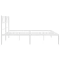 Cadre de lit métal avec tête de lit blanc 183x213 cm