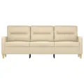 Canapé à 3 places Crème 180 cm Tissu
