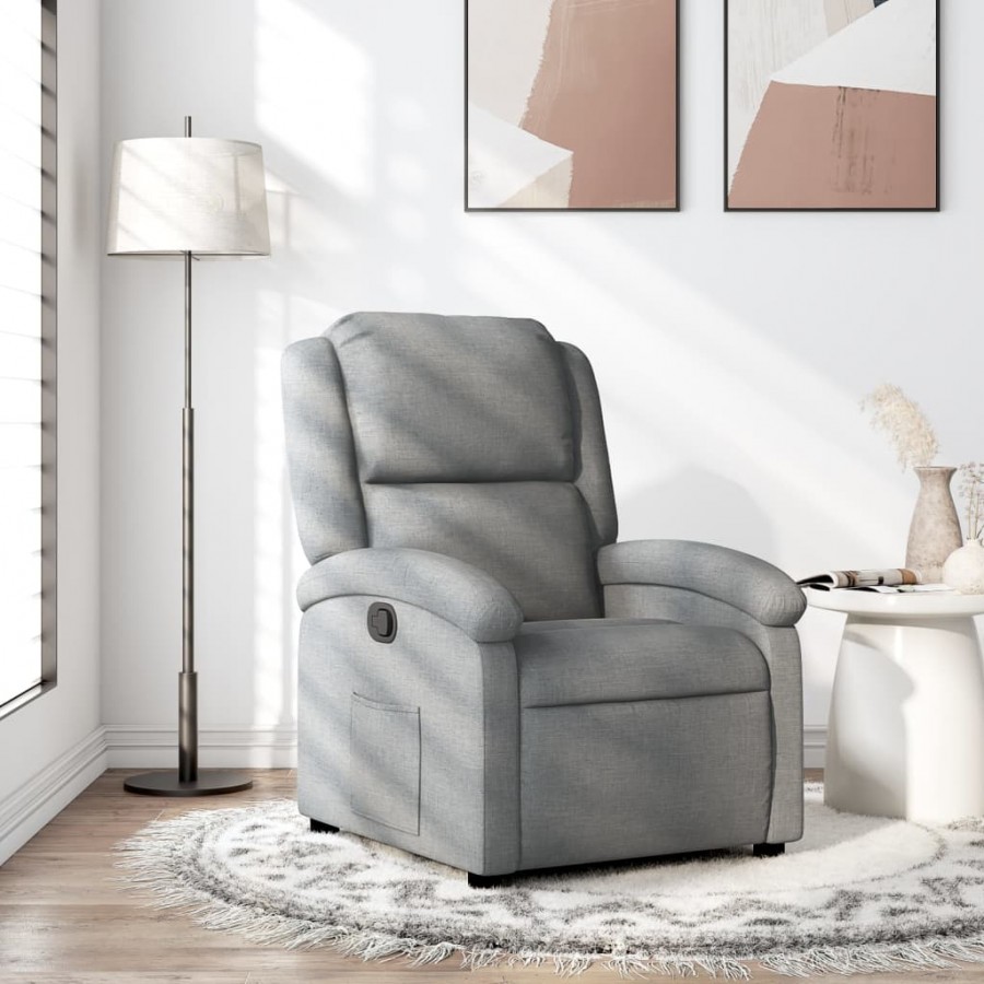 Fauteuil inclinable Gris clair Tissu