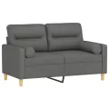 Canapé 2 places avec oreillers gris foncé 120 cm tissu