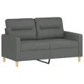Canapé 2 places avec oreillers gris foncé 120 cm tissu