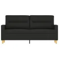 Canapé à 2 places Noir 140 cm Tissu