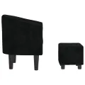 Fauteuil cabriolet avec repose-pied noir velours