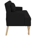 Banc avec coussins noir 113x64,5x75,5 cm tissu