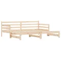 Lit de jour avec lit gigogne 90x200 cm bois de pin massif