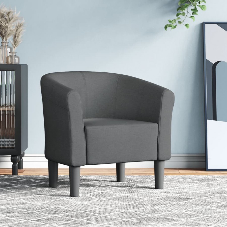 Fauteuil cabriolet gris foncé tissu