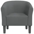 Fauteuil cabriolet gris foncé tissu
