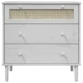 Commode SENJA aspect de rotin blanc bois de pin solide
