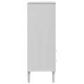 Buffet SENJA aspect rotin blanc 90x40x112cm bois massif de pin