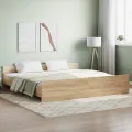 Cadre de lit tête de lit et pied de lit chêne sonoma 180x200 cm