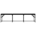 Banc à manger noir 186x32x45 cm acier et similicuir