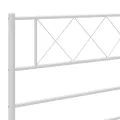 Cadre de lit métal avec tête de lit/pied de lit blanc 140x190cm