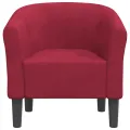 Fauteuil cabriolet rouge bordeaux velours