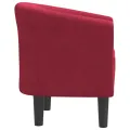 Fauteuil cabriolet rouge bordeaux velours