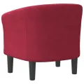 Fauteuil cabriolet rouge bordeaux velours