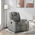 Fauteuil de massage inclinable Gris foncé Tissu