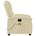Fauteuil de massage inclinable Crème Tissu