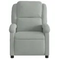 Fauteuil de massage inclinable gris clair velours