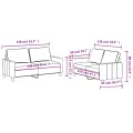Ensemble de canapés 2 pcs avec coussins Gris clair Tissu