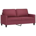 Ensemble de canapés 2 pcs avec coussins Rouge bordeaux Tissu
