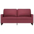 Canapé à 2 places Rouge bordeaux 140 cm Tissu