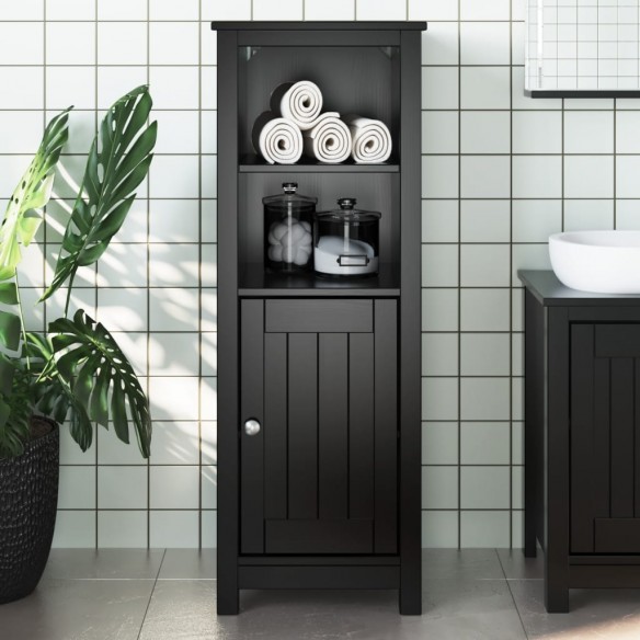 Armoire de salle de bain BERG noir 40x34x110 cm pin massif