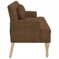 Banc avec coussins marron 113x64,5x75,5 cm similicuir daim
