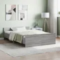Cadre de lit tête de lit et pied de lit sonoma gris 120x200 cm