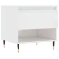 Table basse blanc brillant 50x46x50 cm bois d’ingénierie