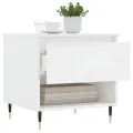 Table basse blanc brillant 50x46x50 cm bois d’ingénierie