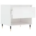 Table basse blanc brillant 50x46x50 cm bois d’ingénierie