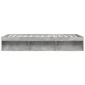 Cadre de lit gris béton 140x190 cm