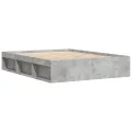 Cadre de lit gris béton 140x190 cm