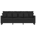 Canapé à 3 places Noir 180 cm Tissu