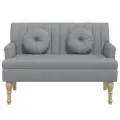 Banc avec coussins gris clair 113x64,5x75,5 cm tissu