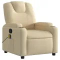 Fauteuil de massage inclinable Crème Tissu