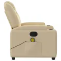Fauteuil de massage inclinable Crème Tissu