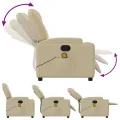 Fauteuil de massage inclinable Crème Tissu